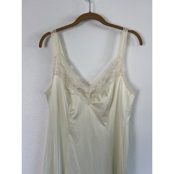 Maidenform Vintage 60s Slip Dress Off White Womens Sm/Med Lace Satin Coquette - Picture 6 of 9